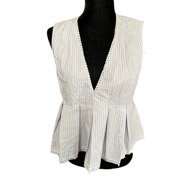 Free People Good Feels Sleeveless Blue White Stripe Keyhole Back Size Small - Picture 2 of 6